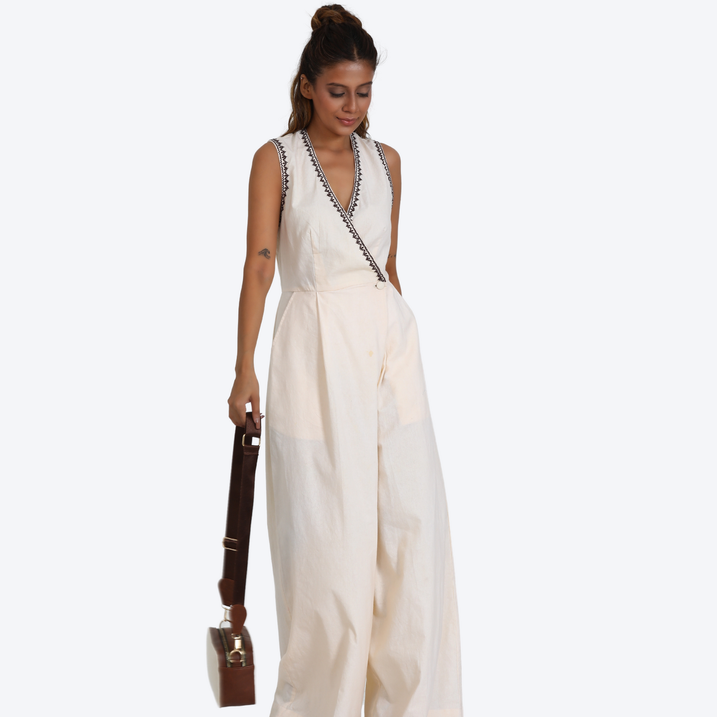 Women's overlapped jumpsuit