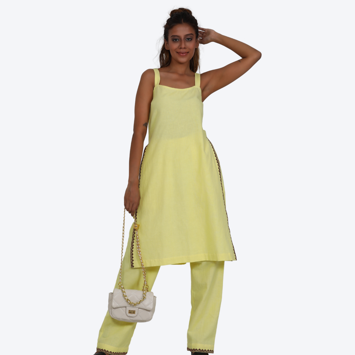 Women strappy kurta co-ord set