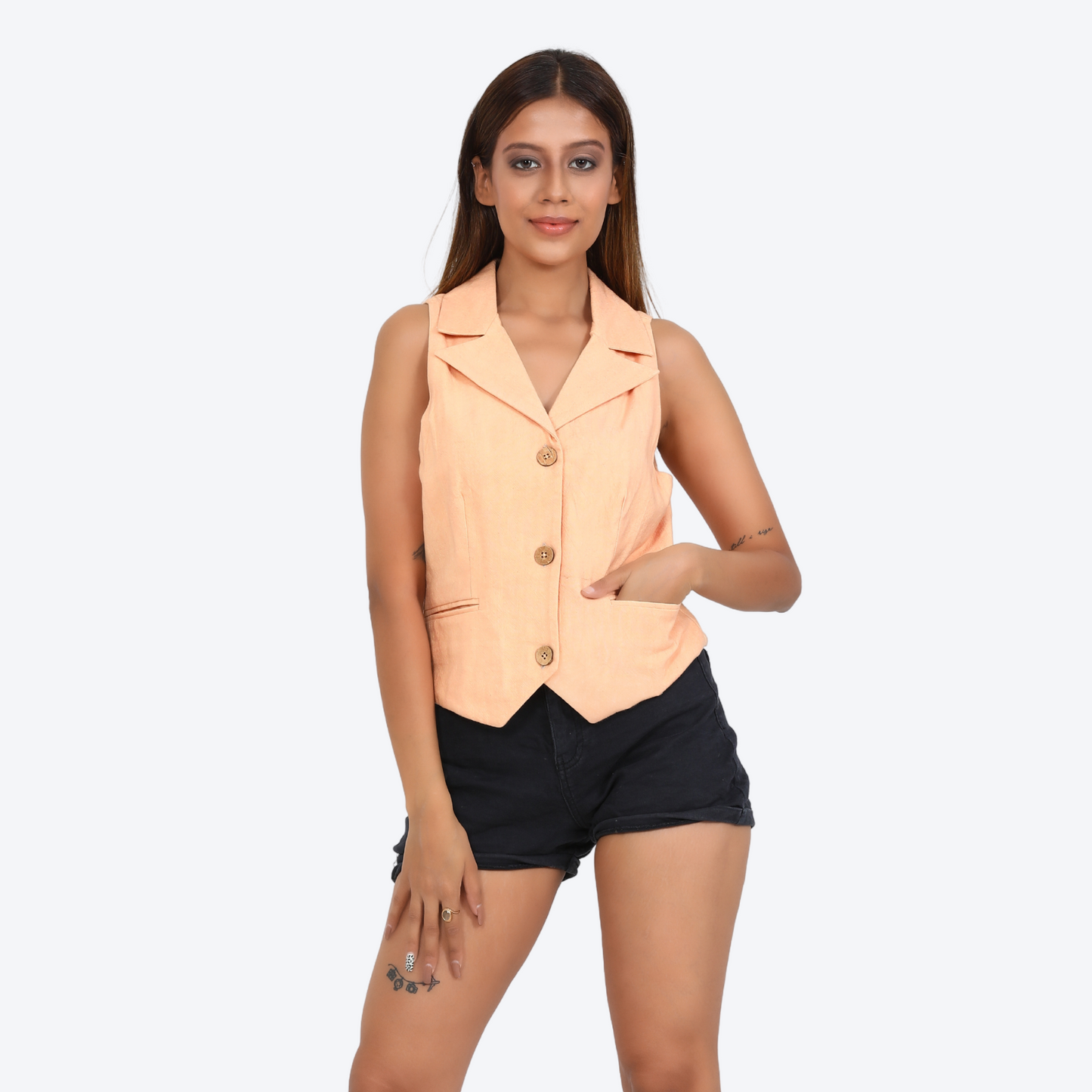 Women notch collar vest