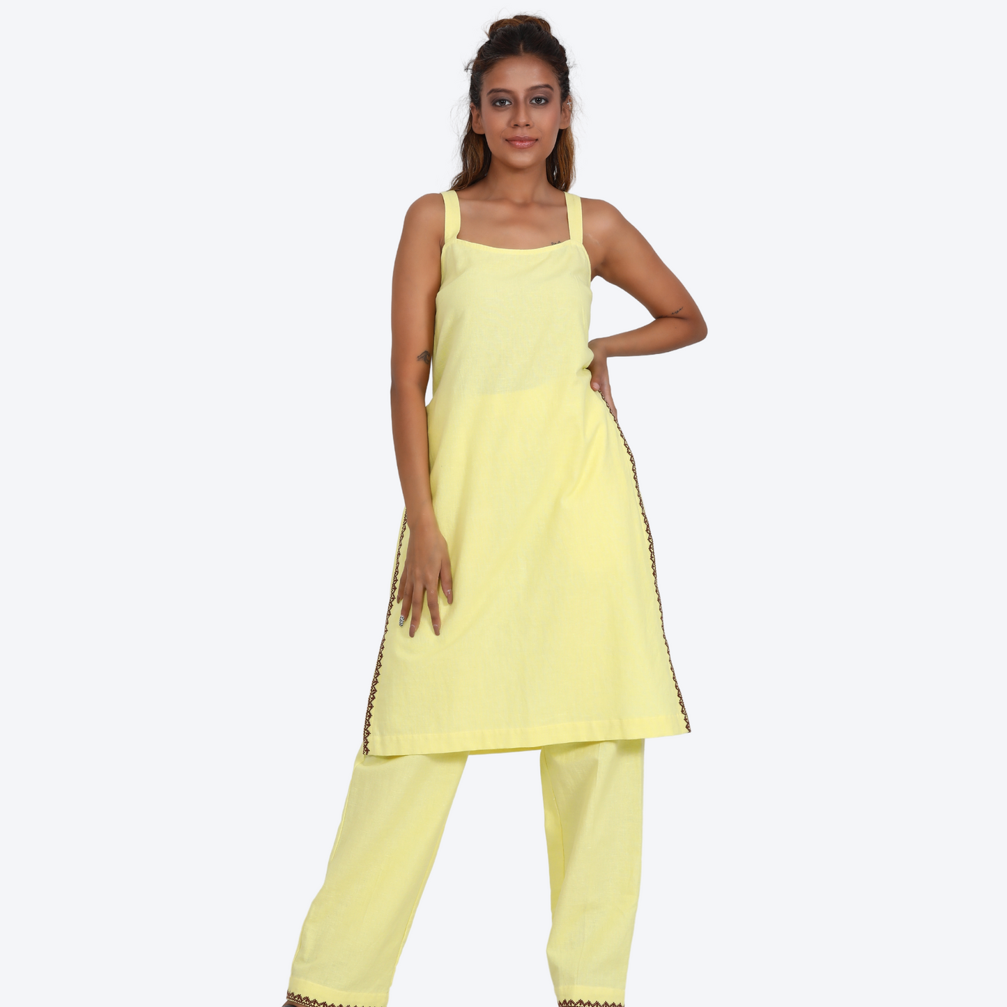 Women strappy kurta co-ord set