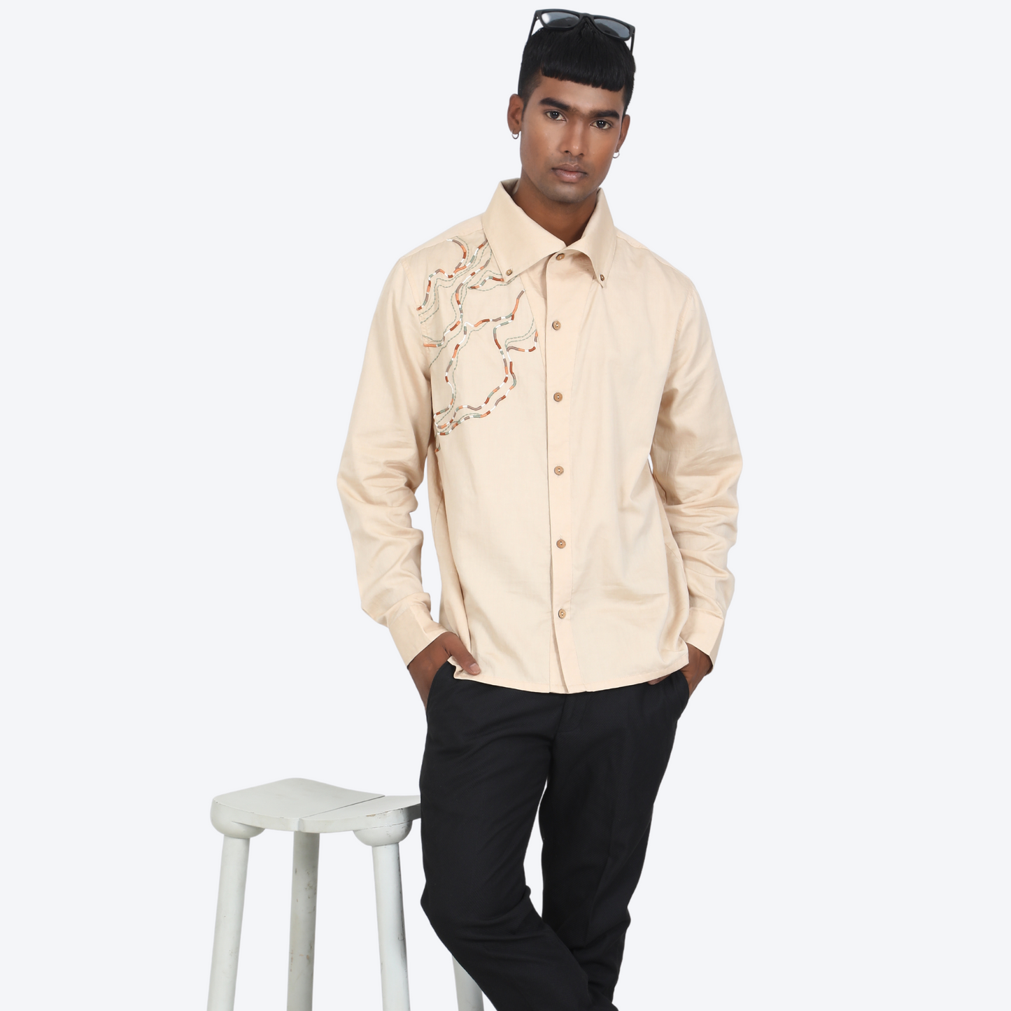 100% Cotton Westminster Collar Full Sleeve Embroidered Shirt