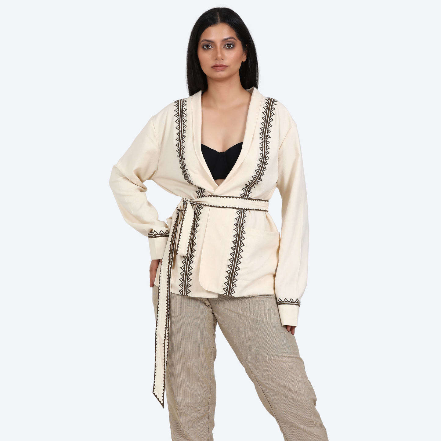 Women front open shrug