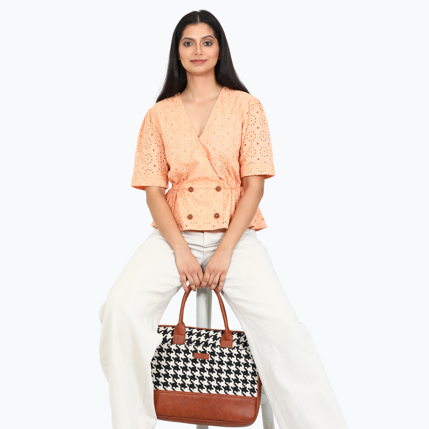 Women overlapped peplum top