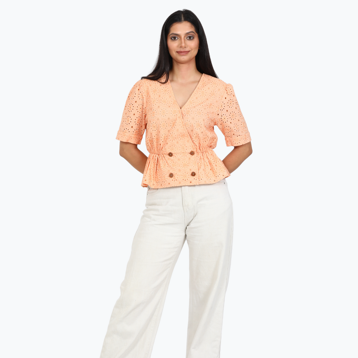 Women overlapped peplum top