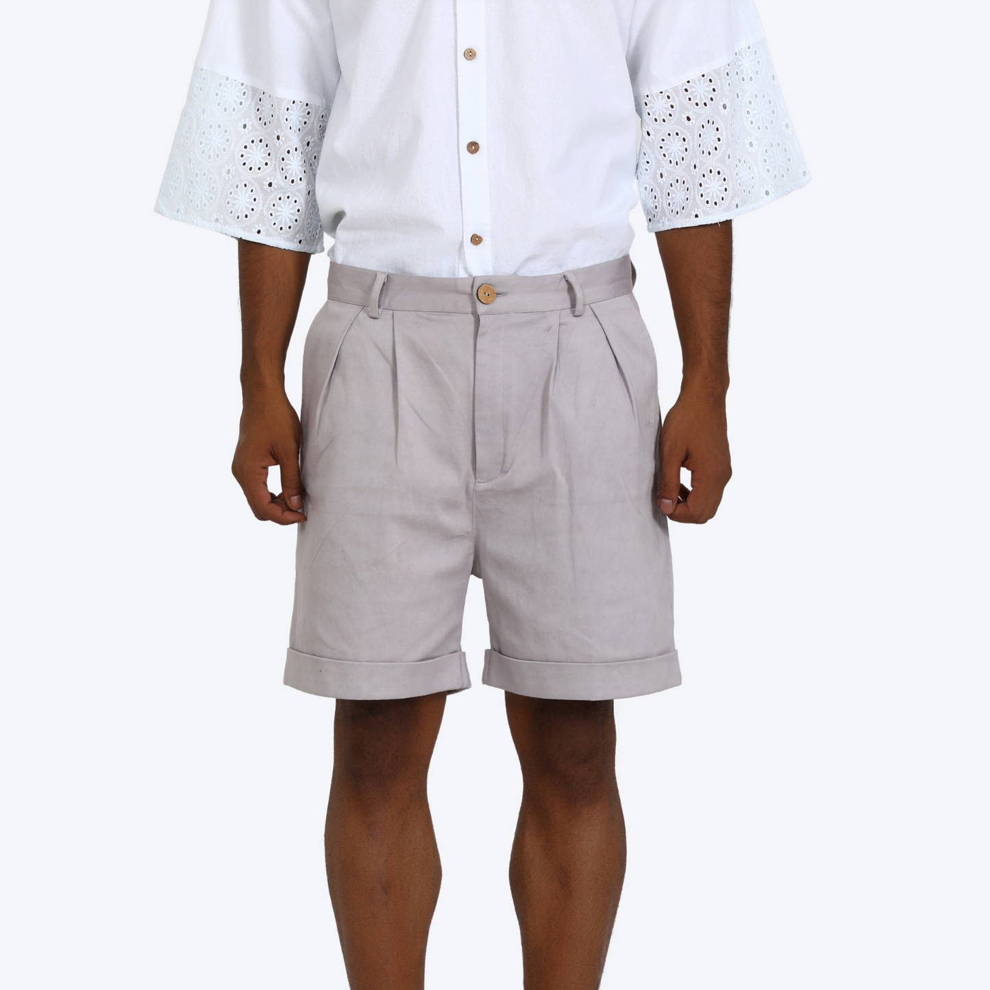 100% Cotton Pleated Regular Fit Shorts
