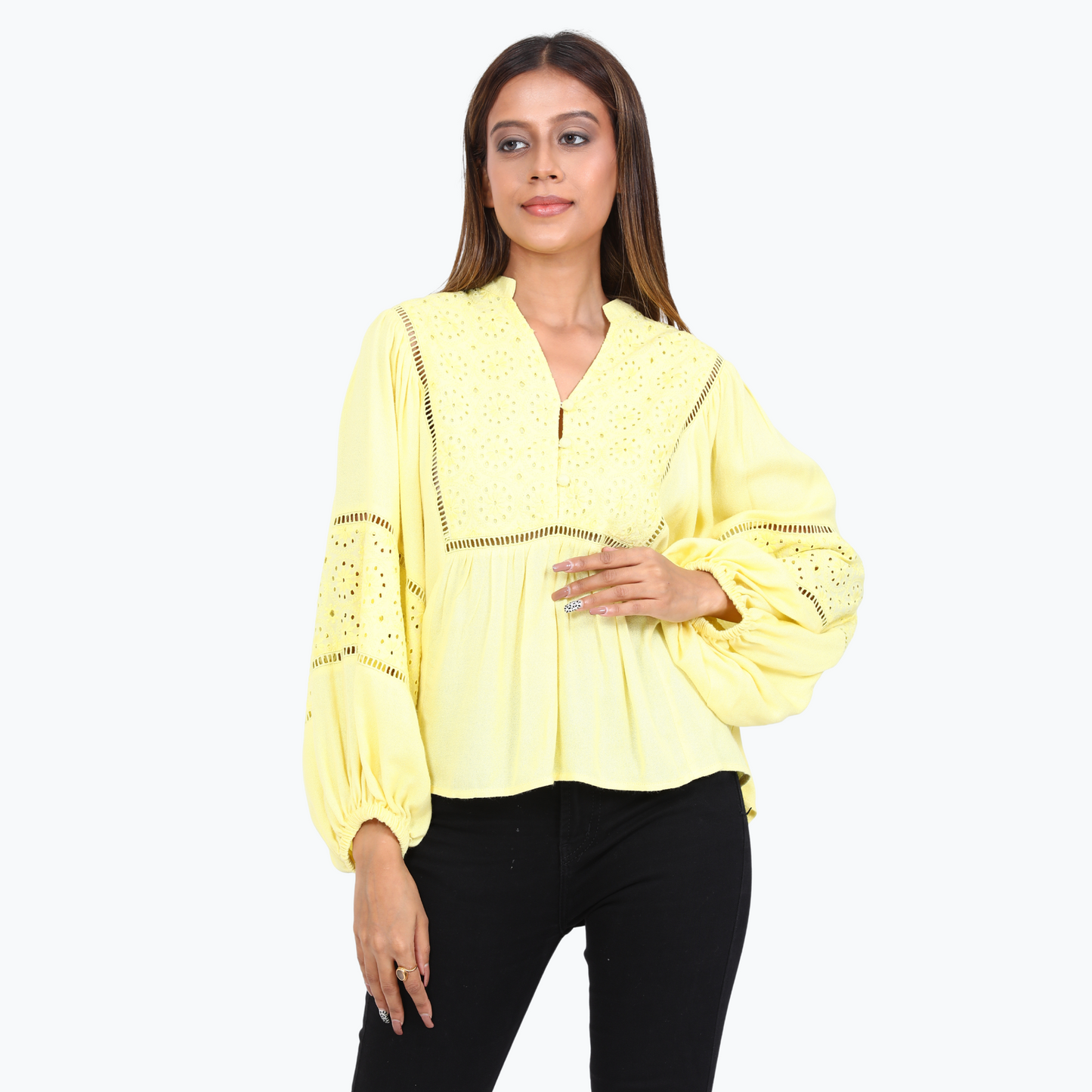Women balloon sleeve top