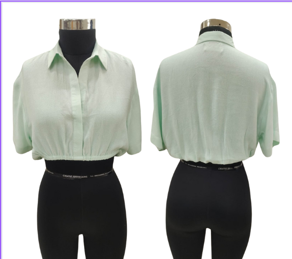 Women shirt styled crop top