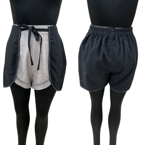 Women shorts with front tie-up